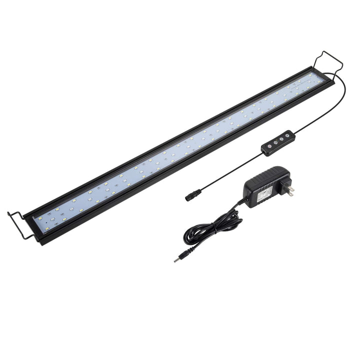 hygger 20W Full Spectrum Aquarium Light with Aluminum Alloy Shell Extendable Brackets, White Blue Red LEDs, External Controller, for Freshwater Fish Tank (30-36 inch)