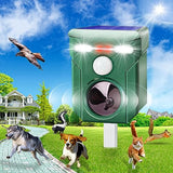 Solar Ultrasonic Animal Repeller - Cat Coyote Deterrent Outdoor, Squirrel Deer Dog Repellent with Motion Detection & Flashlight & Ultrasonic Sound, Keep Cats Skunk Rabbit Fox Out of Yard Permanently