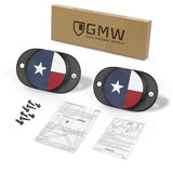 GMW Gun Magnet Mount [2-Pack] | 30 lbs. Rating Magnetic Gun Mount | HQ Rubber Coated Gun Magnet for Vehicle, Desks, Safes, and Walls | Concealed Gun Holder for Handgun (Texas Flag)