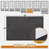 Mibao Dirt Trapper Mat for Indoor&Outdoor, 36"x60"(90x150cm), Grey Black,Washable Barrier Rug, Heavy Duty Non-Slip Entrance Shoes Scraper, Super Absorbent Front Door Carpet