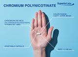 Pure Chromium Polynicotinate Supplement - Made in USA - 200mcg + Vitamin B3 for Optimal Absorption, Veggie Cap, 14 Week Supply