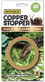 GONZO Copper Stopper Slug and Snail Barrier Tape 30 Feet - Non-Toxic Slug & Snail Repellent - Pet Safe - Plant Guards for Potted Plants - Pack of 1