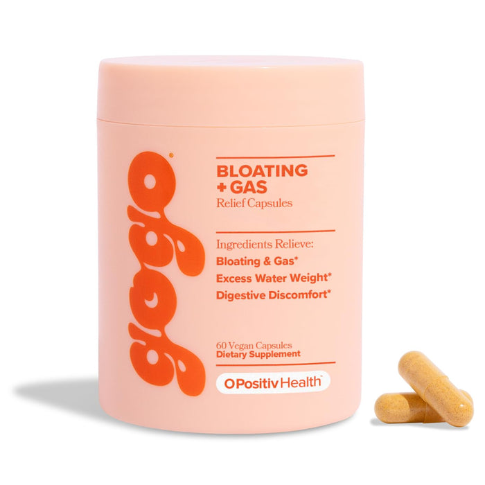 GOGO Bloating & Gas Digestive Relief - Digestive Enzymes for Bloating Relief & Water Retention Reduction - Gas Relief Supplements with Bromelain, Ginger Root, & Milk Thistle - 30 Servings (Pack of 1) 