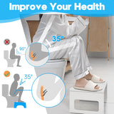 AmazerBath 8.5 Inch Bamboo Toilet Stool Collapsible Toilet Poop Stool for Bathroom, Adults - White