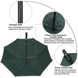 G4Free 62 Inch Automatic Open Golf Umbrella Extra Large Oversize Double Canopy Vented Windproof Waterproof Stick Umbrellas(Dark Green)