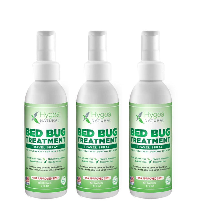 Hygea Natural Travel Exterminator Spray Non Toxic Treatment, Natural Bugs & Lice Eradicator, 3 oz, 3 Piece