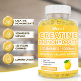 Creatine Monohydrate Gummies 5g, Chewables Creatine Monohydrat Gummy for Men & Women, Creatine Monohydrate for Muscle Strength Energy with L-Taurine - Lemon Flavored