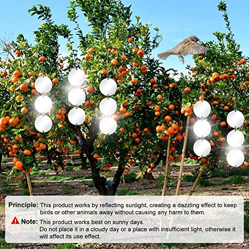 XPCARE 48 Pcs Bird Scare Discs -Highly Reflective Double-Sided Bird Reflectors, Upgraded Discs Set Reflective to Keep All Birds Away Like Woodpeckers, Pigeons, Ducks