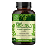 Hebhac Herbs Organic Moringa Capsules 120 Capsules 1000mg – Organic Moringa Oleifera Leaf Powder Capsules Leaf Energy, Metabolism, & Immune Support Nutrient-Rich superfood | Non GMO and Gluten Free