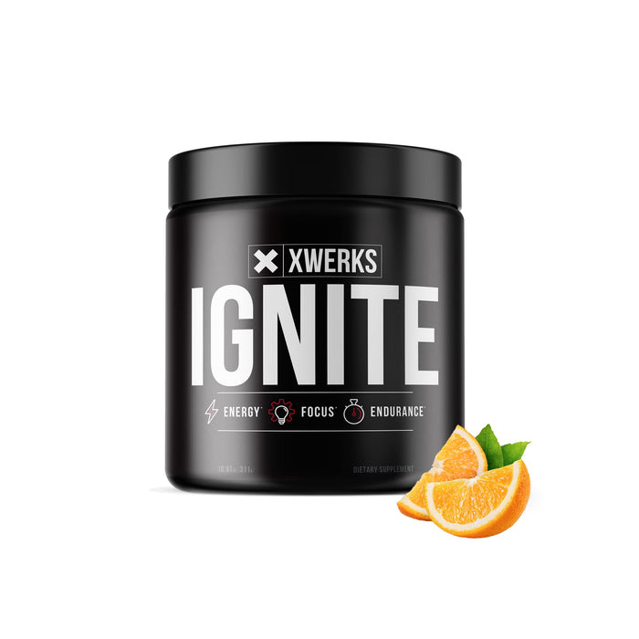 Xwerks Ignite Orange Pre Workout Powder - Best Natural Keto Pre-Workout for Women and Men with Explosive Energy - Gluten Free Preworkout Blend for Endurance and Stamina - 150 mg Caffeine 30 Servings