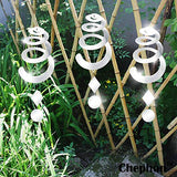 Chephon Bird Spiral Spinner Reflectors with Reflective Scare Discs - Decorative Bird Scare Device to Keep Birds Away Like Woodpeckers, Pigeons and Geese - 3 Pack with Free Hooks