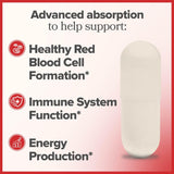 O Positiv Advanced Absorption Iron with Vitamin C Capsules - Vegan Iron Supplement for Men & Women - Healthy Red Blood Cells, Immune System & Energy Production - 90 Servings, 3 Month Bulk Supply