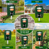 2024 Upgraded Ultrasonic Animal Repellent Outdoor,Cat Repellent Outdoor Solar Animal Repeller with Motion Sensor Strobe Light Raccoon Repellent Deer Repellent Coyote Deterrent Skunk Repellent for Yard