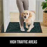 Gorilla Grip 100% Waterproof All-Season WeatherMax Doormat, Durable Natural Rubber, Stain and Fade Resistant, Low Profile, Indoor Outdoor Door Mats, Easy Clean Patio Entrance Mat, 17x29, Green Palm