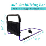 Bed Rails for Elderly Adults Safety with Adjustable Heights Storage Pocket Assist Support Side Railings for Seniors Citizens Slides Under Mattressbed Cane Bed Guard Bed Handles Bars (Purple)