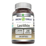 Amazing Formulas Lecithin 1200mg High Potency 240 Softgels Supplement | Non-GMO | Gluten Free | 2 Pack