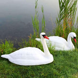 The Pond Guy Pair of Floating Fake Swans, Plastic Lifelike Decoys to Deter Geese, Pair (2)