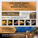 Ultra Fresh Monster Fish Food, Wild Sword Prawns, Floating Sticks for Oscars, Bass, Large Cichlids and Tropical Fish, Carnivorous Jumbo Stick 13.58 oz