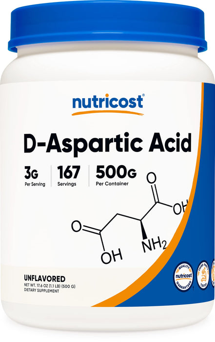 Nutricost D-Aspartic Acid (DAA) Powder 500G - DAA Supplement