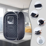 Portable Sauna Tent, Foldable One Person Full Body Spa for Detox Therapy Without Steamer - BlackG