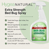 Bed Bug Spray Extra Strength by Hygea Natural 128OZ (Bedbug Spray Gallon) –Treat Bed Bugs, dust Mites, lice, Fleas - Stain & Scent Free Treatment – Natural Formula - Child & Pet Safe