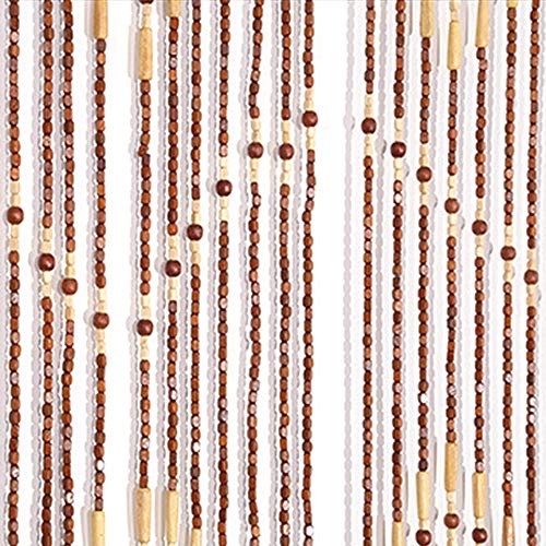 YIYIBYUS 90x175CM / 35.4 x 68.9 Inches 32pcs Beaded Natural Wood Bead Curtain Removable Entrance Partition Curtain Bamboo Doorway Bead Bohemian Curtain (90 x175CM)