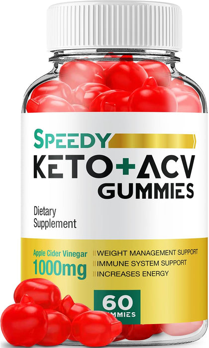 Speedy Keto ACV Gummies - Advanced Formula Speedy Keto Plus ACV Gummies Apple Cider Vinegar Speedy ACV Dietary Supplement Men Women (60 Gummies)