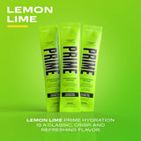 PRIME HYDRATION+ Sticks LEMON LIME | Hydration Powder Single Serve Sticks | Electrolyte Powder On The Go | Low Sugar | Caffeine-Free | Vegan | 16 Sticks