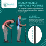 Campbell Posture Cane for Men & Women - Walking Canes for Seniors, Folding Cane, Walking Stick Made w/Heavy-Duty Aluminum, Ergonomic Campbell Handle, Rubber Traction Tip, Elderly Assistance Products