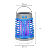 Solar Bug Zapper Outdoor Waterproof Mosquito Zapper for Patio Home Camping, 3 in 1 Cordless Mosquito Light Killer Portable Small Bug Zapper - Camping Light, Mosquito Killer, Flashlight - Blue, 2 PCS