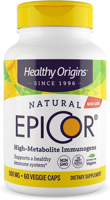 Healthy Origins EpiCor (Immune Protection), 500 mg - Plant-Based Immune Support Capsules - Gluten-Free & Non-GMO Supplement - 60 Veggie Caps