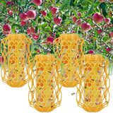 Sancodee 4 Pcs Wasp Trap Outdoor Hanging, Insect Catcher for Wasps and Carpenter Bees, Bee Killer Sticky Bug Boards Yellow Jacket Trap with Bait Reservoir, Non-Toxic Reusable Wasp Hornet Trap (Orange)