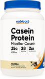 Nutricost Casein Protein Powder 2lb Vanilla - Micellar Casein, Gluten Free, Non-GMO