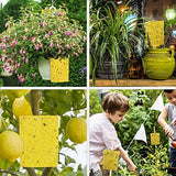 Gideal 50-Pack Dual-Sided Yellow Sticky Traps for Flying Plant Insect Such as Fungus Gnats, Whiteflies, Aphids, Leafminers,Thrips - (6x8 Inches, Included 50pcs Twist Ties)