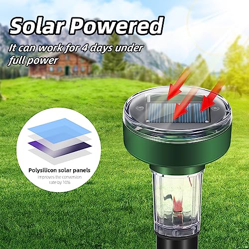 4Pack Mole Repellent Solar Powered Waterproof Mole Chipmunk Repellent Outdoor Ultrasonic Gopher Vole Deterrent Sonic Repellent Spikes Drive Away Burrowing Animals from Lawns,Yard (Led Pathway Light)