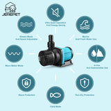 JEREPET 3170 GPH Aquarium 24V DC Water Pump with Controller, Submersible Return Pump for Fish Tank,Aquariums,Fountains,Sump,Hydroponic,Freshwater and Marine Water Use (3170GPH,86W,20.3FT)