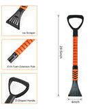 Nurouz Snow Removel Kits, Snow Shovel, Snow Brush, Ice Scrapers for Car Windshield-Non-Scratch, Folding Snow Shovel, Retractable Snow Brush Pusher, Extendable from 34" to 56" with Storage Bag