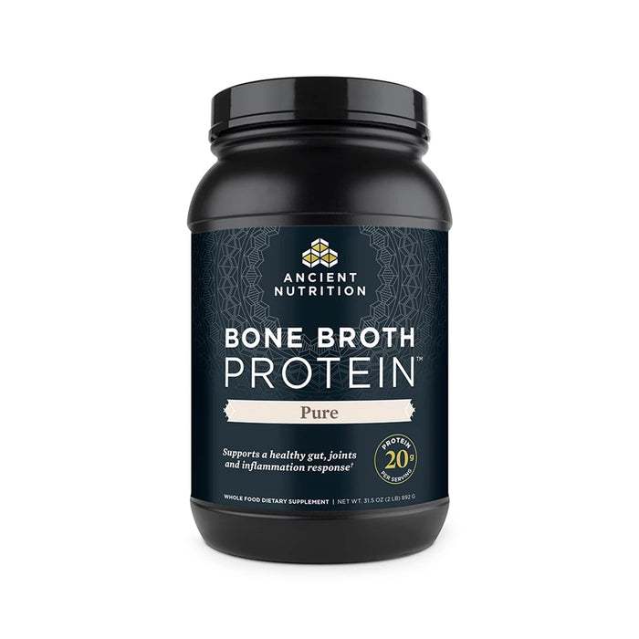 Ancient Nutrition Bone Broth Protein Powder, Pure Flavor, 20g Protein per Serving, Supports Healthy Skin, Gut Health, Joint Supplement, Gluten Free, Paleo and Keto Friendly, 40 Servings