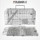 twocorn 17.3" Heavy Duty Live Squirrel Trap, Folding Small Animal Cage Traps, Humane Cat Trap for Stray Cats, Rabbits, Raccoons, Skunks, Possums and More Rodents, Catch and Release.