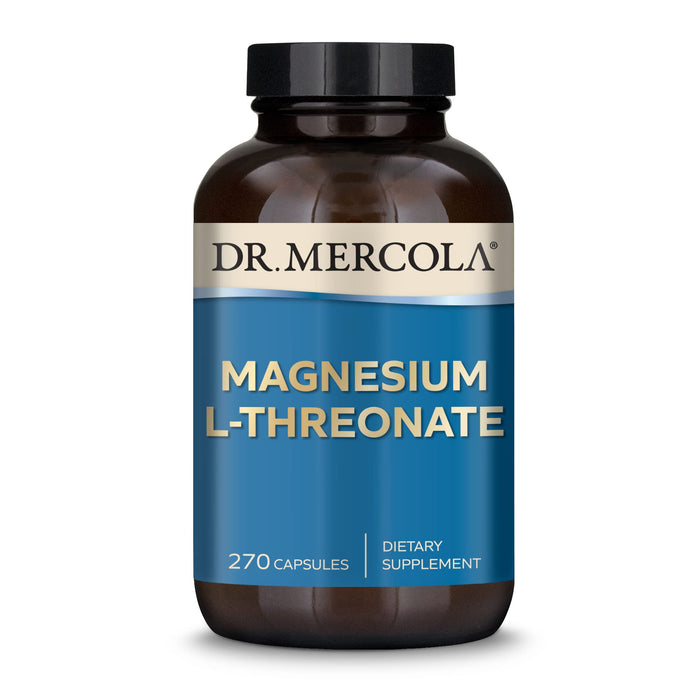 Dr. Mercola Magnesium L-Threonate, 90 Servings (270 Capsules), Dietary Supplement, Supports Bone and Joint Health, Non GMO