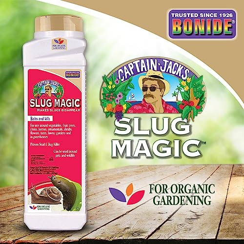 Bonide Captain Jack's Slug Magic Granules, 24 oz Snail & Slug Killer, For Organic Gardening, Pet Safe Formula