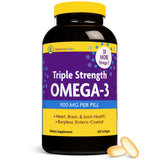 InnovixLabs Triple Strength Omega 3 Fish Oil Supplement, 900 mg, Pure EPA DHA Omega 3 Supplement Brain and Joints, Burpless Omega-3 for Women and Men with Enteric Coating, 200 Capsules