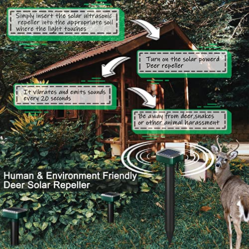 8 Pack Deer Repellent Devices,Deer Repellent,Deer Deterrent Devices for Garden,Deer Repeller for Yard,Deer Fence for Yard,Sonic Deer Repellent Outdoor,Deer Away,Deer and Rabbit Repellent