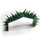 BUGG OFF - Bird & Rodent Spikes, Unique Spike Pattern effecitviely deteres Pesky Pigeons, Squirrels, Raccoons. Installs on Fences, Gates, Roofs, Walls and More! (15 Feet, Green Plastic)