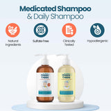 Happy Cappy Shampoo Bundle - Daily Shampoo & Body Wash, Medicated Shampoo, Manage Cradle Cap, Sensitive Skin, Dry, Itchy, Irritation Prone Skin for All Ages - Two 8 Oz Bottles