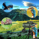 80x100 HD Monocular Telescope with Smartphone - High Power Monocular with Adapter Lightweight BAK-4 Prism & FMC Lens Monoculars for Bird Watching Stargazing Hunting Camping Hiking Travel