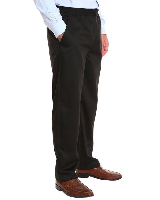 Ruxford Mens Elastic Waist Pants for Seniors - Adaptive Mens Pants for Elderly | Elastic Waist Pants for Men | Senior Elastic Waist Pants Black