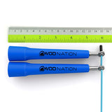 WOD Nation Adjustable Speed Jump Rope For Men, Women & Children - Blazing Fast Fitness Skipping Rope Perfect for Boxing, MMA, Endurance - Blue