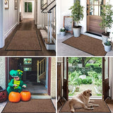 Mibao Dirt Trapper door mat for Indoor&Outdoor, 24" x 36", Brown Black,Washable Barrier , Heavy Duty Non-Slip Entrance Rug Shoes Scraper, Super Absorbent Front Carpet