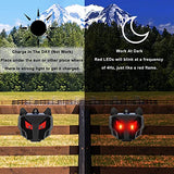 Phosooy Solar Animal Repellent, Set of 4 Predator Eyes Animal Deterrent Sentinels with Red LED Blinking Lights Drive Away Raccoon, Deer, Skunk, Cat, Coyote from Yard Farm and Chicken Coops